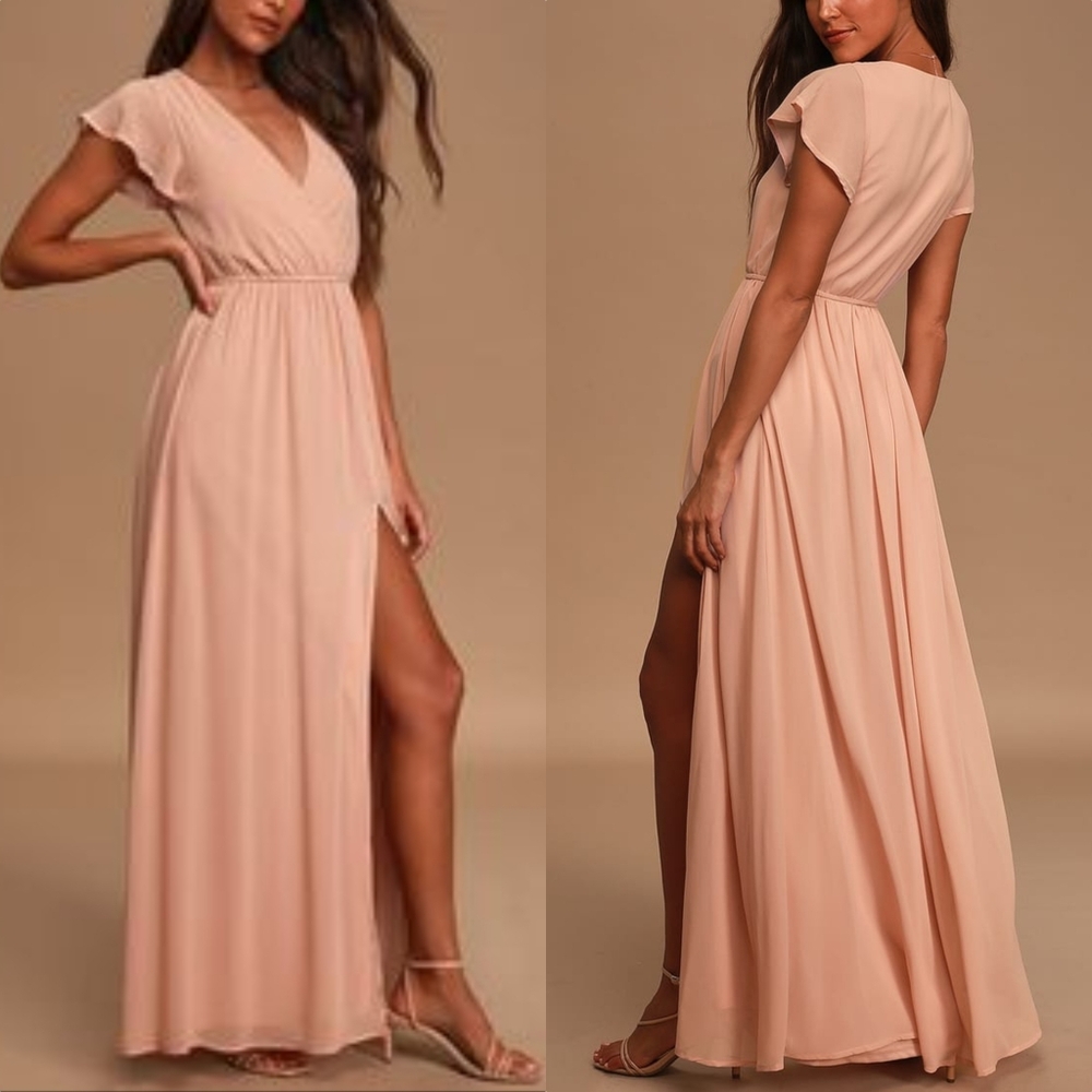 🆕️ Lulus Lost In The Moment Full Length Maxi Dress in Blush Pink